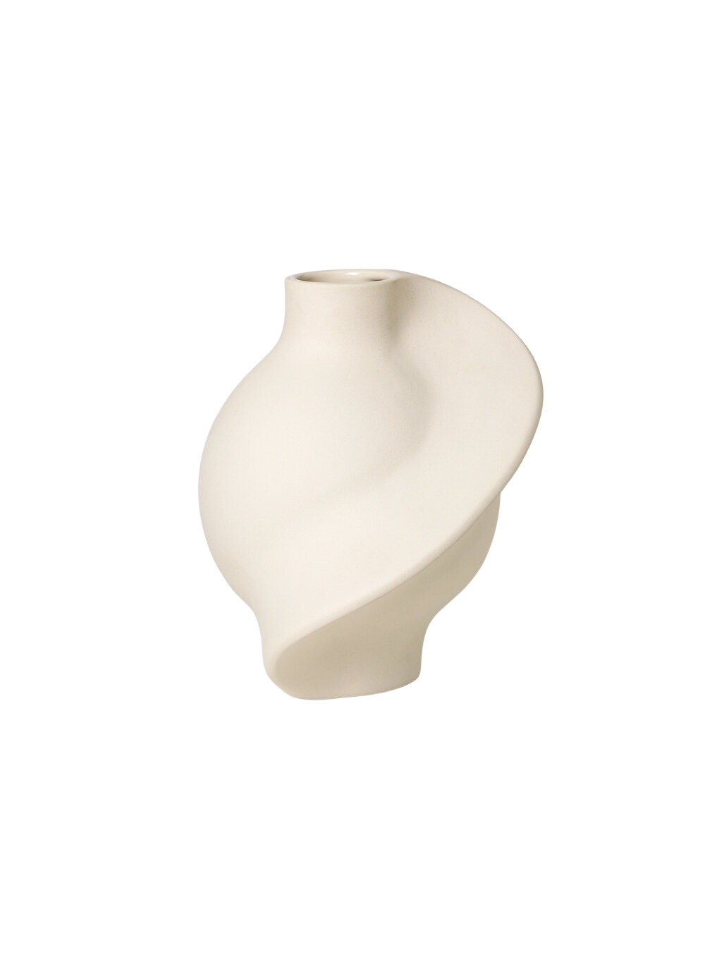 Ceramic Pirout vase #01, raw white - H:22 cm. Ceramic Pirout vase #01, raw white - H:22 cm.