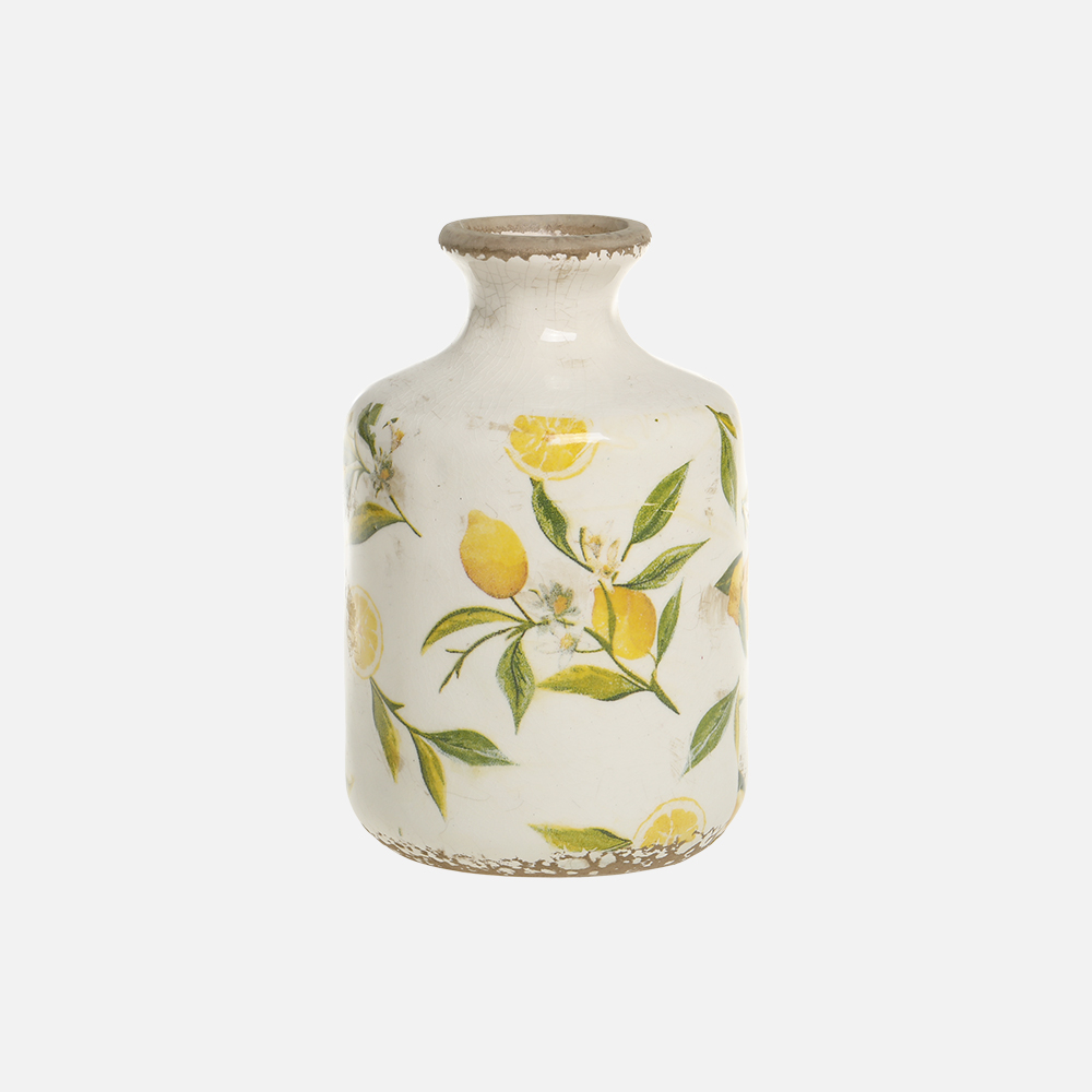 Chic Antique LIMONE Vase m. citroner lille Chic Antique LIMONE Vase m. citroner lille