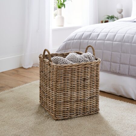 Churchgate Rattan Log Basket Grey