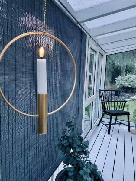 Cirkel ophæng / Lysestage eller vase – Guld – Ø20