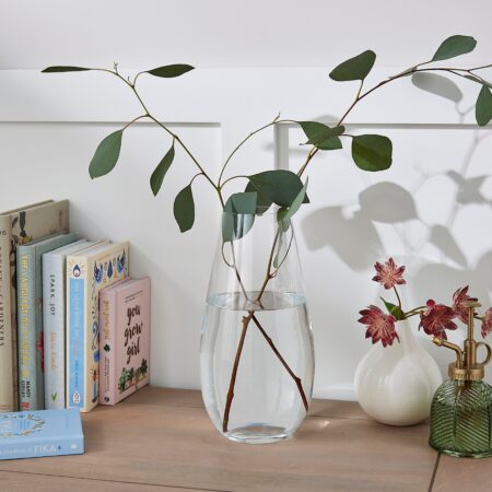 Clear Glass Tapered Bullet Vase Clear