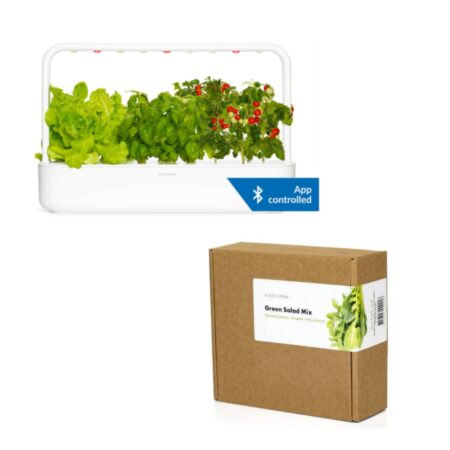 Click and Grow - Smart Garden 9 Pro Starter kit - Hvid + Refill 9-pack Green Sallad Mix - Bundle