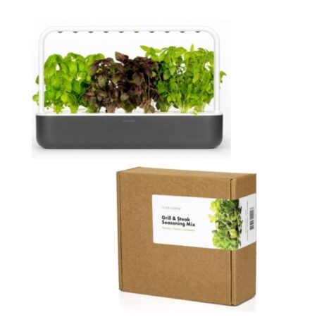 Click and Grow - Smart Garden 9 Starter kit - Mørkegrå + Refill 9-pack Grill&Steak Mix - Bundle