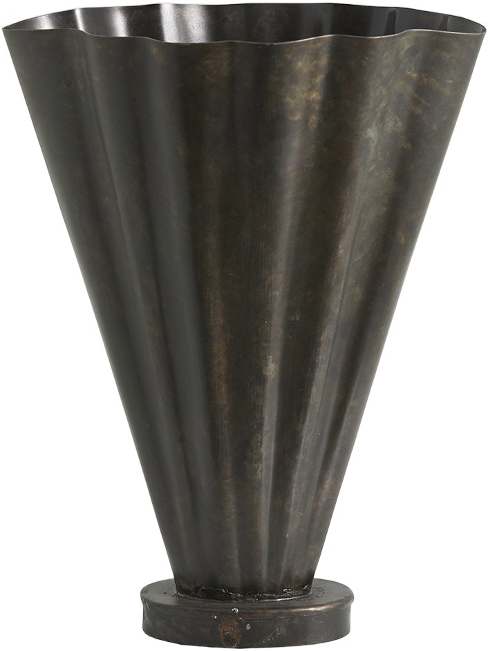 Coll Vase, Antique Finish Brown Coll Vase, Antique Finish Brown