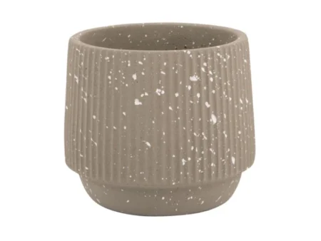 Columbine, Urtepotte, Speckles Cone, Mouse grey, cement, H: 13 D: 15,5 cm