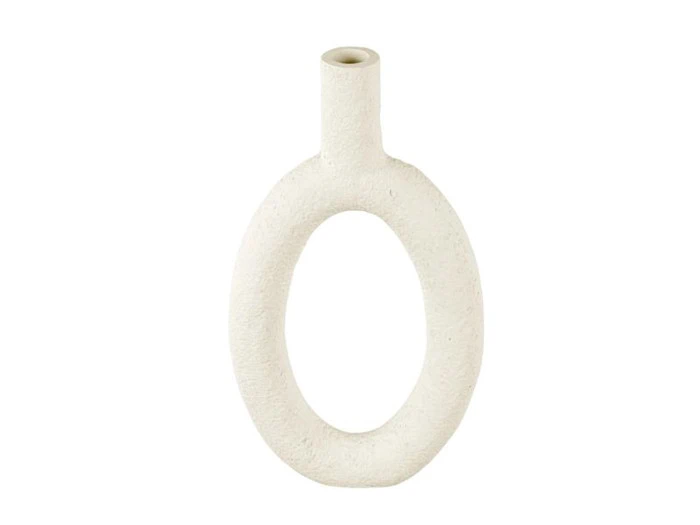 Columbine, Vase, Ring, Oval High, Hvid, Polyresin, H: 31 x 16,5 cm Columbine, Vase, Ring, Oval High, Hvid, Polyresin, H: 31 x 16,5 cm