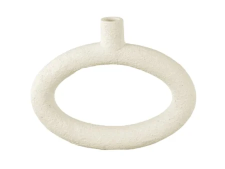 Columbine, Vase, Ring Oval Wide, Hvid, Polyresin, H: 20,5 x B: 25 cm