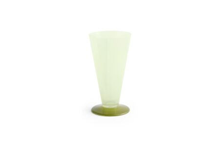 Conical vase, Light Green/Dark Lime - H18 cm