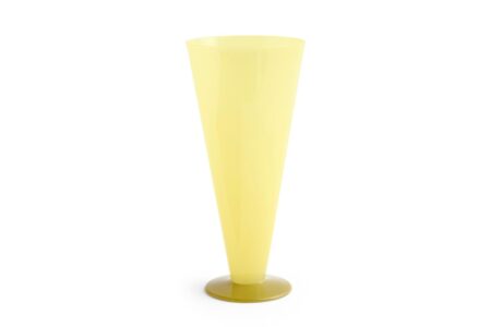 Conical vase, Yellow/Lime Green - H26 cm