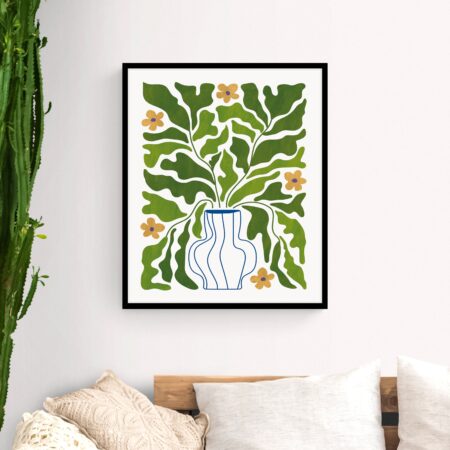 Contemporary Vase I Framed Print Green