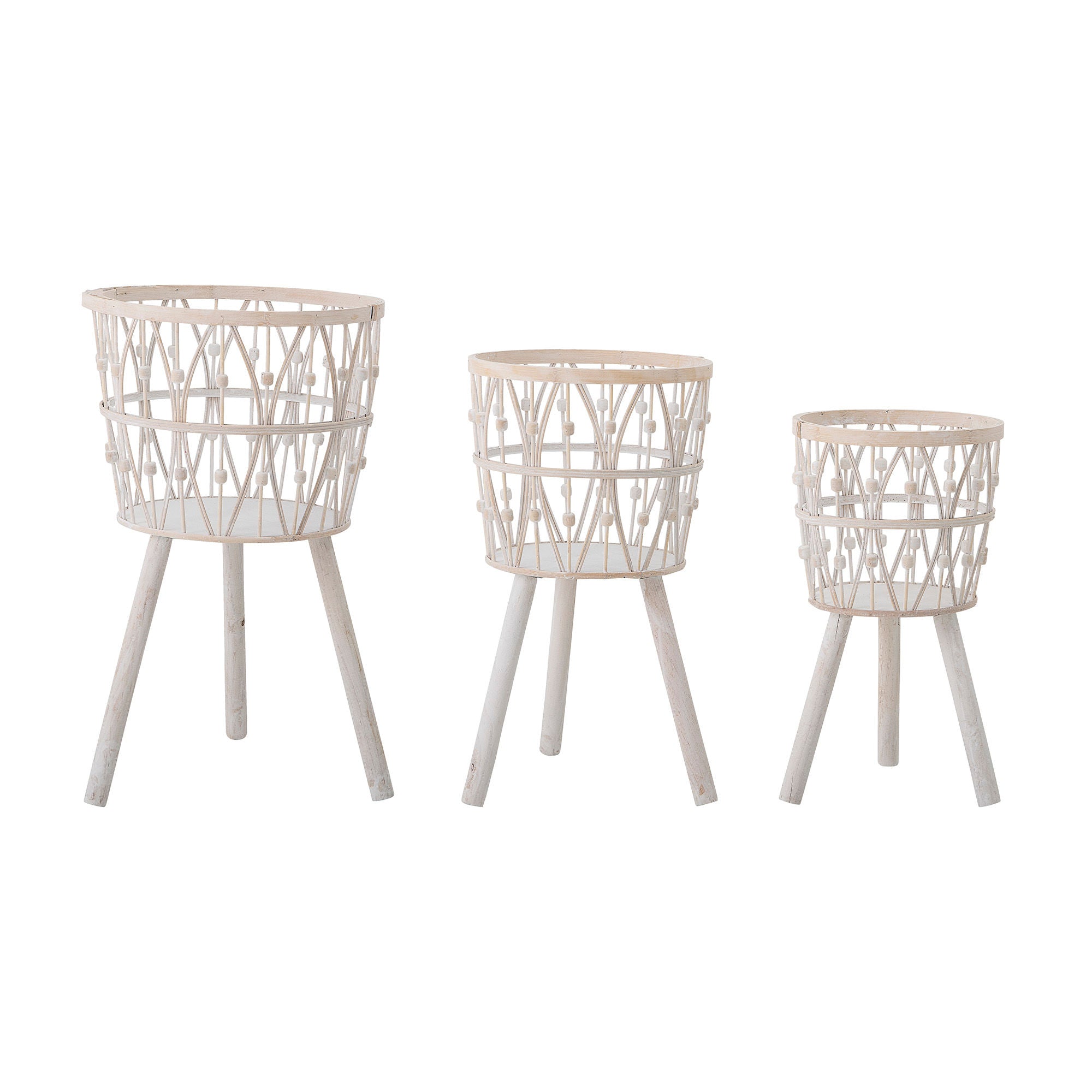 Creative Collection Banni Deco Urtepotteskjuler, Hvid, Bambus Creative Collection Banni Deco Urtepotteskjuler, Hvid, Bambus
