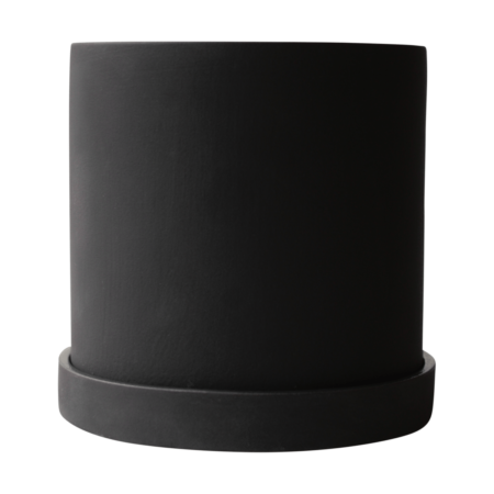 DBKD Grow krukke med fad Ø13 cm Sandy black