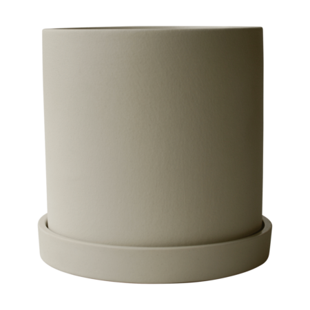 DBKD Grow krukke med fad Ø13 cm Sandy creme