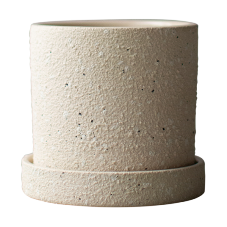 DBKD Grow potte Ø10 cm med underskål Creme structure