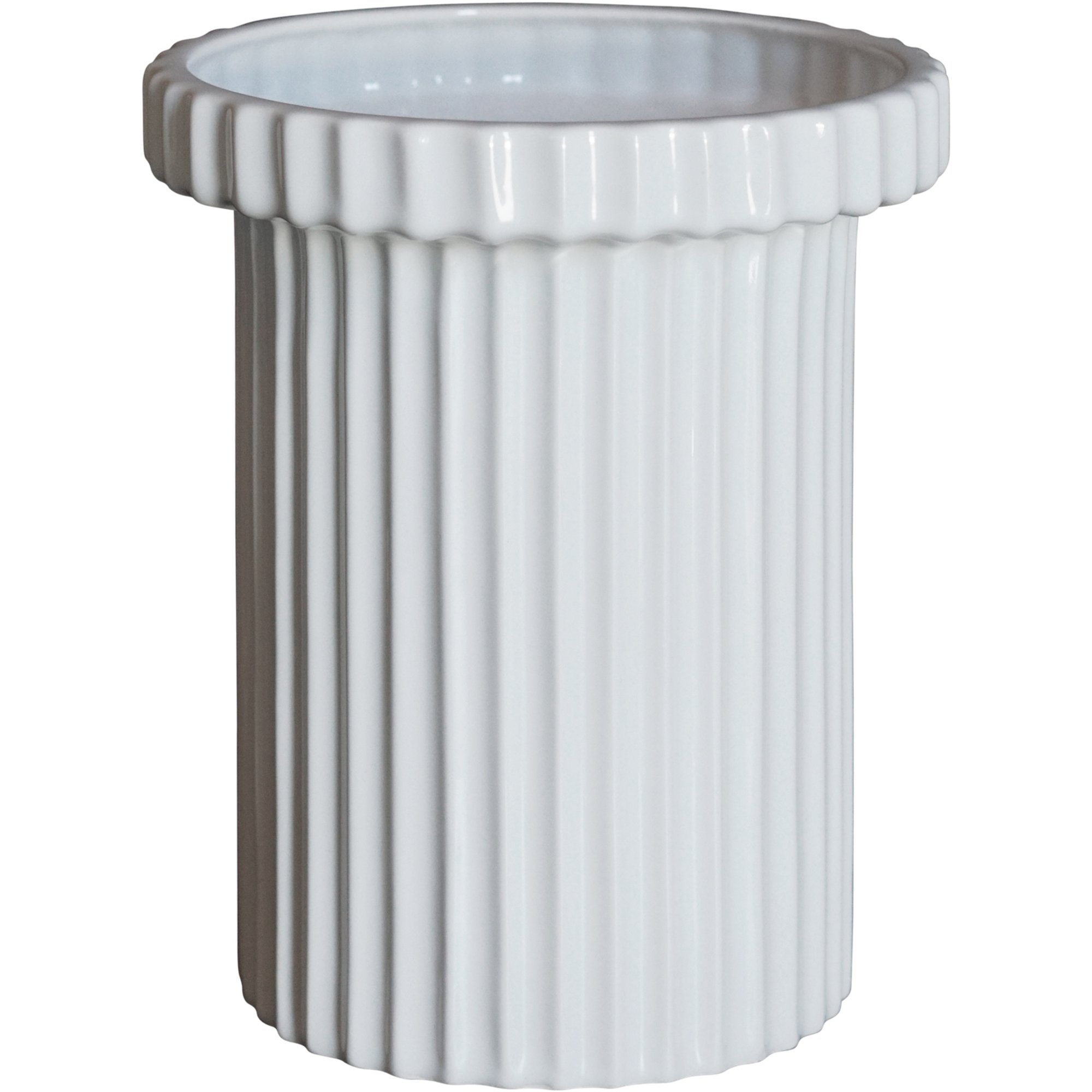 DBKD Stripe krukke, small, shiny white DBKD Stripe krukke, small, shiny white