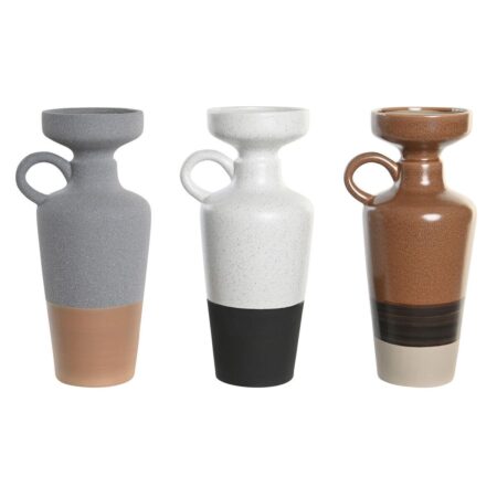 DKD Home Decor vase - Hvid/Grå/Terrakotta, porcelæn, sæt á 3