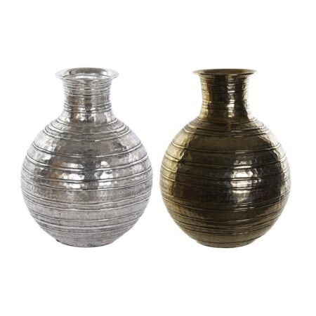 DKD Home Decor vase - gylden/sølvfarvet aluminium, ældet look, 38 × 38 × 50 cm (2 stk.)