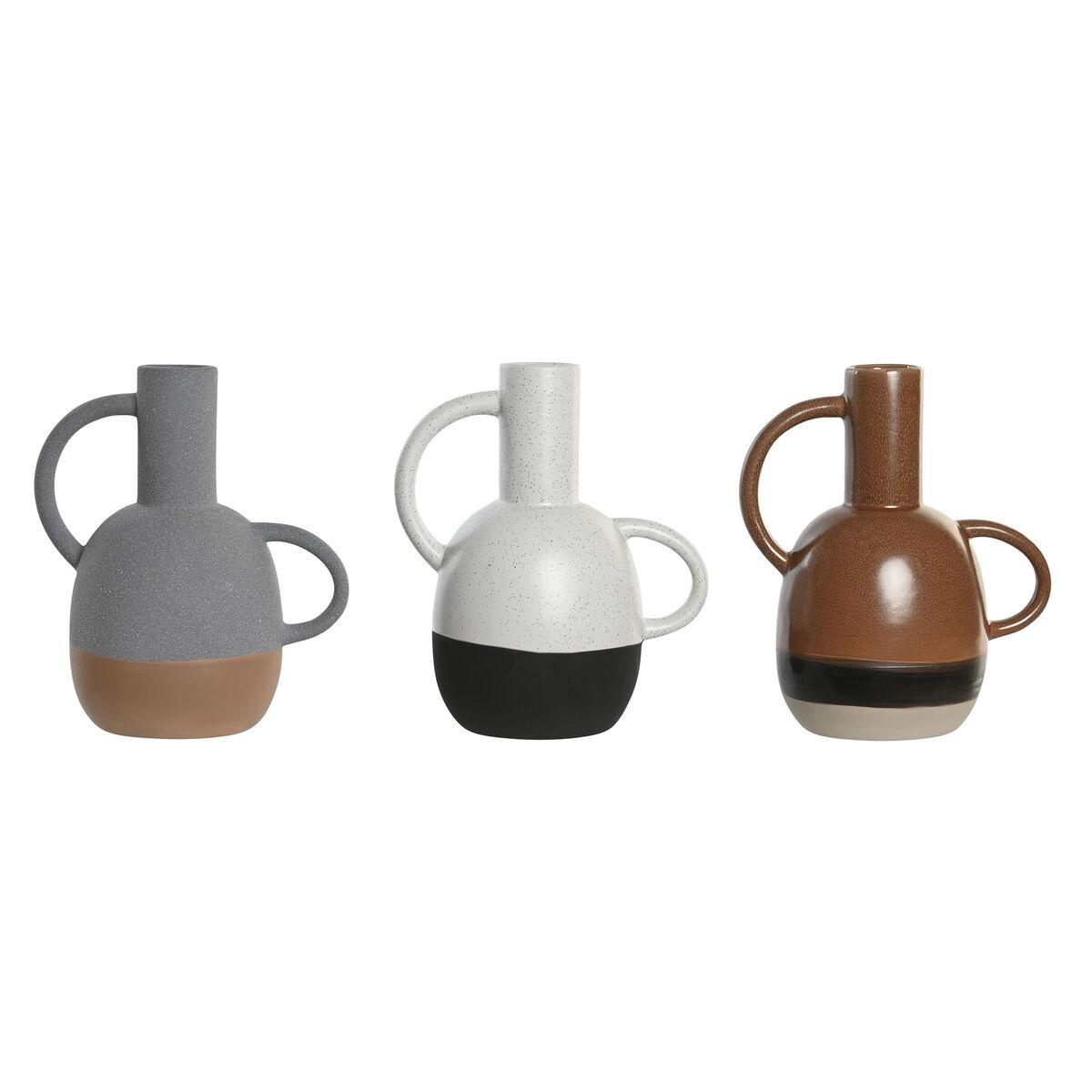 DKD Home Decor vase - sæt af 3 i hvid, grå og terrakotta, porcelæn, 19,5 × 12 × 22,6 cm DKD Home Decor vase - sæt af 3 i hvid, grå og terrakotta, porcelæn, 19,5 × 12 × 22,6 cm
