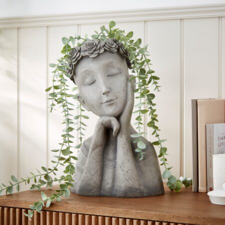 Decorative Lady Plant Pot Grey