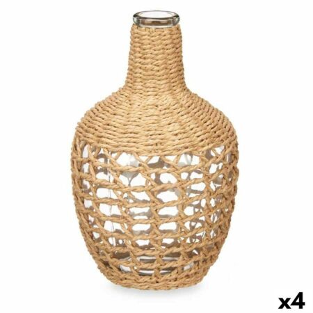 Dekorativ beholder/vase i brun “Krystal” 17 × 31 × 17 cm - sæt á 4