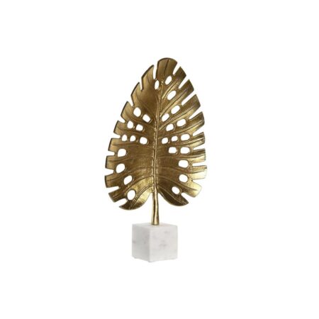Dekorativ figur 28 x 7,5 x 47 cm Gylden Hvid Tropisk Blad af en plante