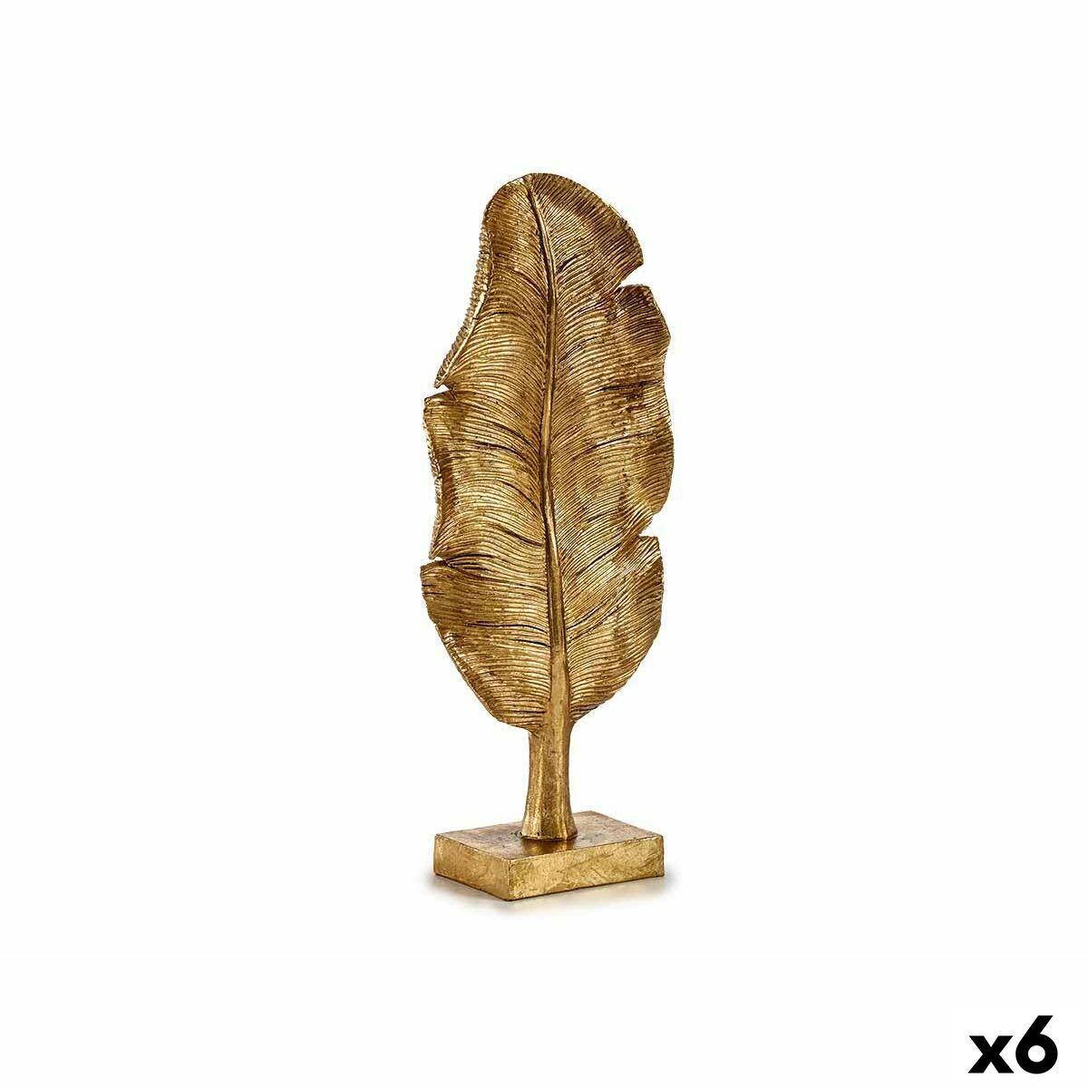 Dekorativ figur Blad af en plante Gylden 8 x 43,5 x 17 cm (6 enheder) Dekorativ figur Blad af en plante Gylden 8 x 43,5 x 17 cm (6 enheder)