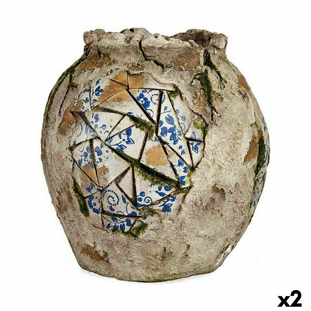 Dekorativ havefigur Vase Polyesterharpisk 27 x 27 x 27 cm (2 enheder) Dekorativ havefigur Vase Polyesterharpisk 27 x 27 x 27 cm (2 enheder)