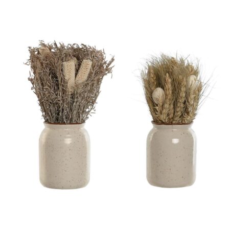 Dekorativ kunstig plante - blomst, beige, 13 × 13 × 25 cm (2 stk.)