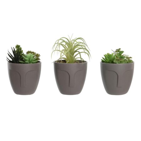 - Dekorativ kunstig plante, grå/beige potte, 3 stk. (11 × 11 × 15 cm)