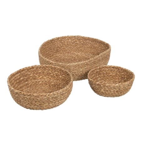 Dekorativ kurv Naturlig fiber 34 x 34 x 11 cm (3 enheder)