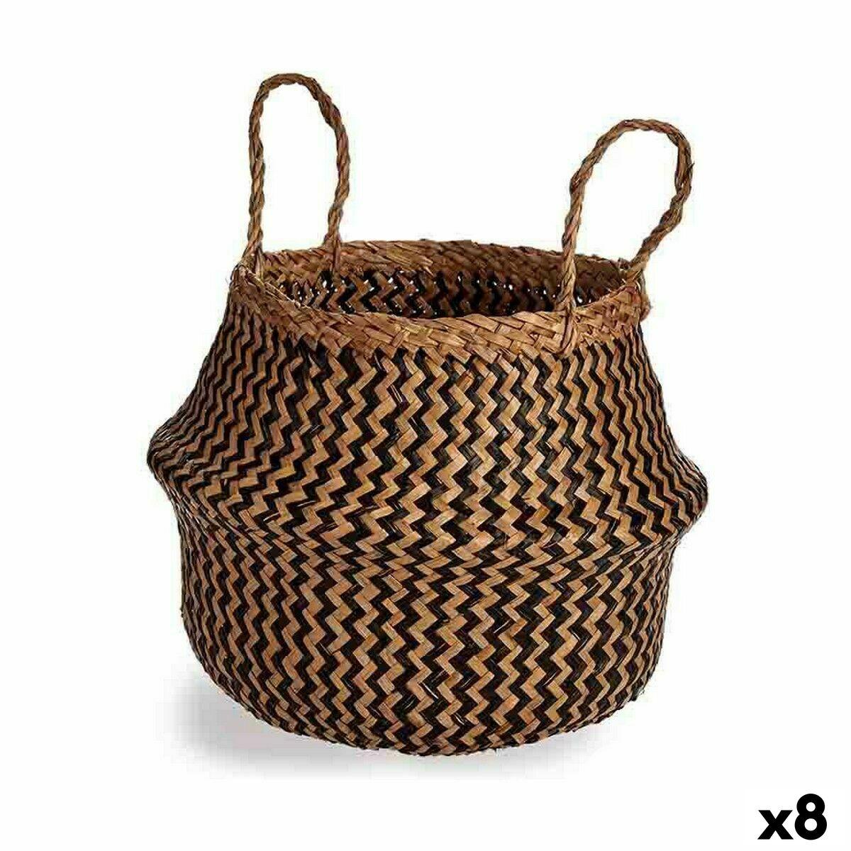 Dekorativ kurv Sort Natur Siv 8 L 31 x 38 x 31 cm (8 enheder) Dekorativ kurv Sort Natur Siv 8 L 31 x 38 x 31 cm (8 enheder)