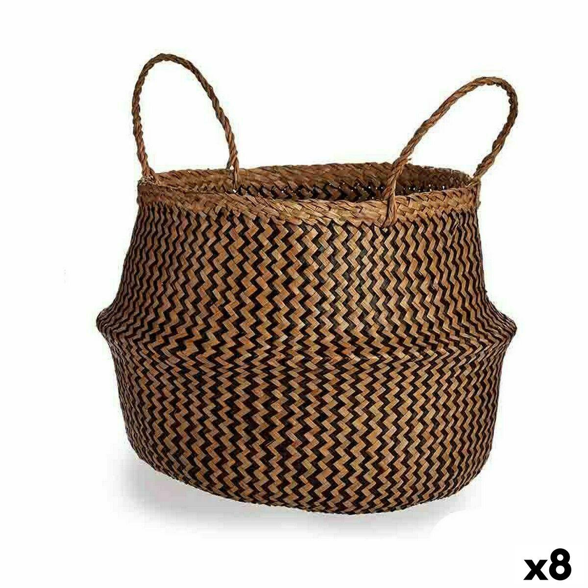 Dekorativ kurv - brun/sort siv, 8 L, 36 × 30 × 36 cm (8 stk.) Dekorativ kurv - brun/sort siv, 8 L, 36 × 30 × 36 cm (8 stk.)