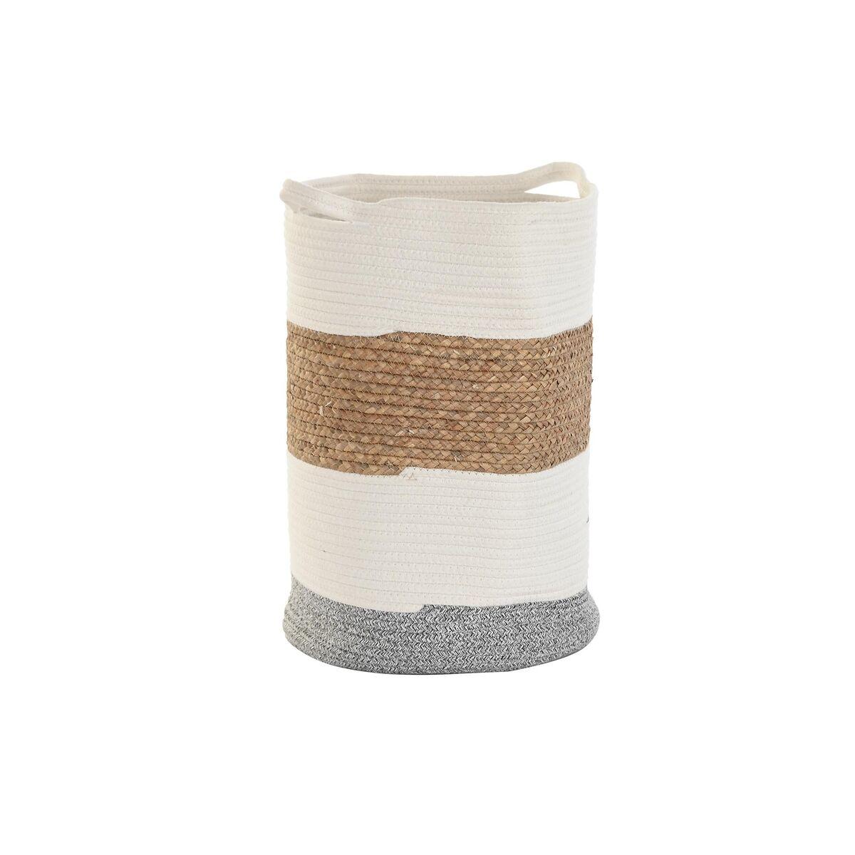 Dekorativ kurv - hvid, naturlig fiber, håndlavet Dekorativ kurv - hvid, naturlig fiber, håndlavet