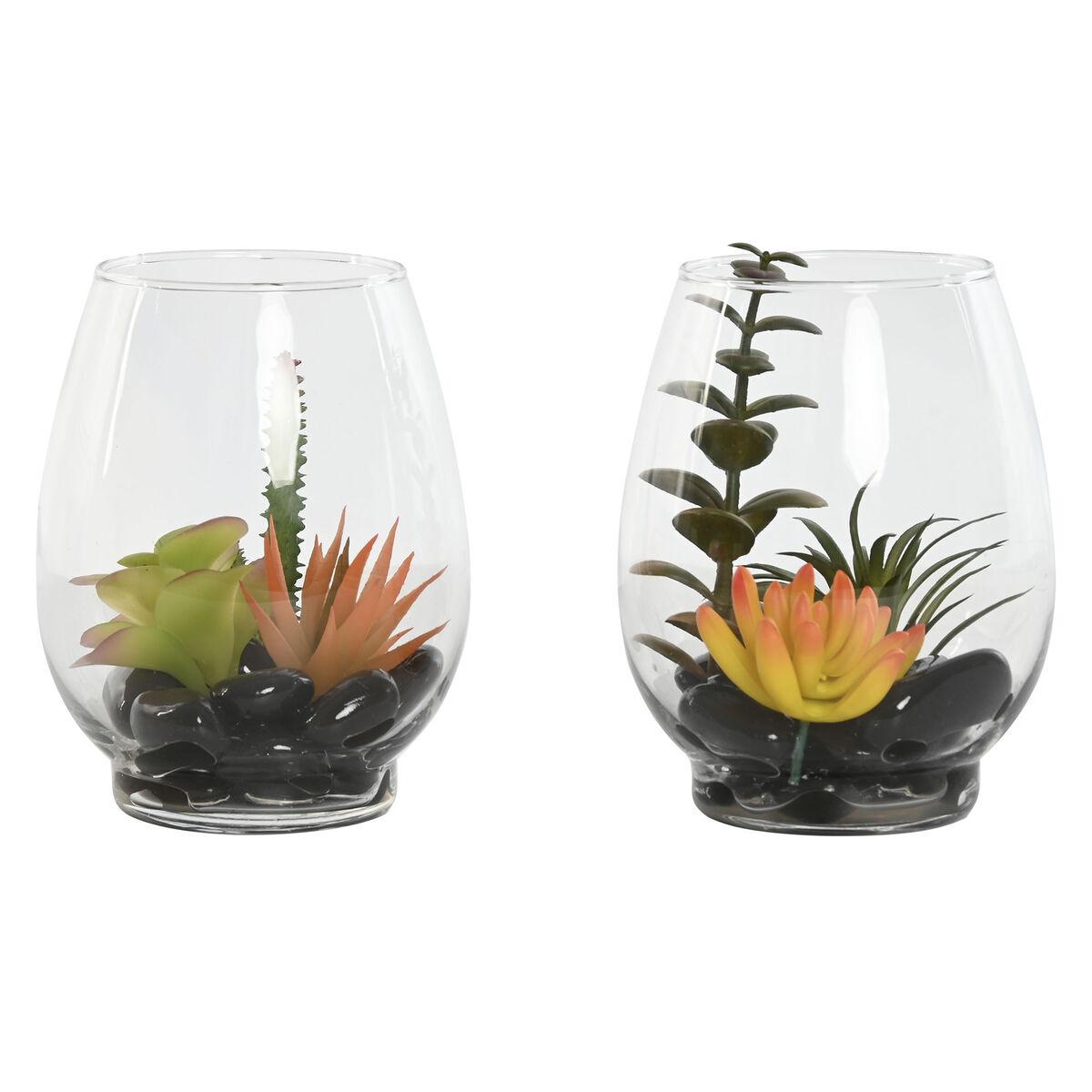 Dekorativ plante Home ESPRIT PVC Krystal 10 x 10 x 15 cm (2 enheder) Dekorativ plante Home ESPRIT PVC Krystal 10 x 10 x 15 cm (2 enheder)