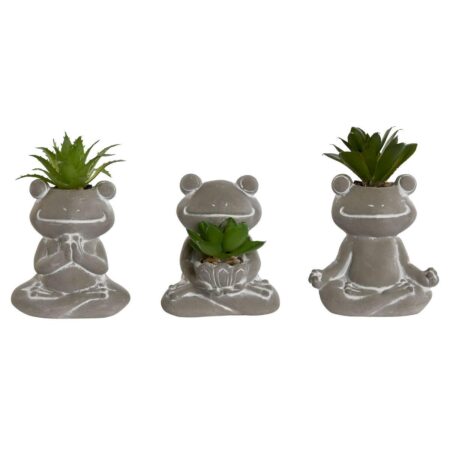 Dekorativ plante Home ESPRIT Polyetylen Cement Frø 7,5 x 5 x 11 cm (3 enheder)