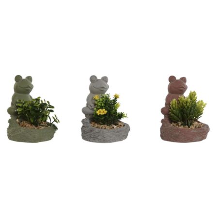 Dekorativ plante Home ESPRIT Polyetylen Cement Frø 9 x 9 x 13 cm (3 enheder)