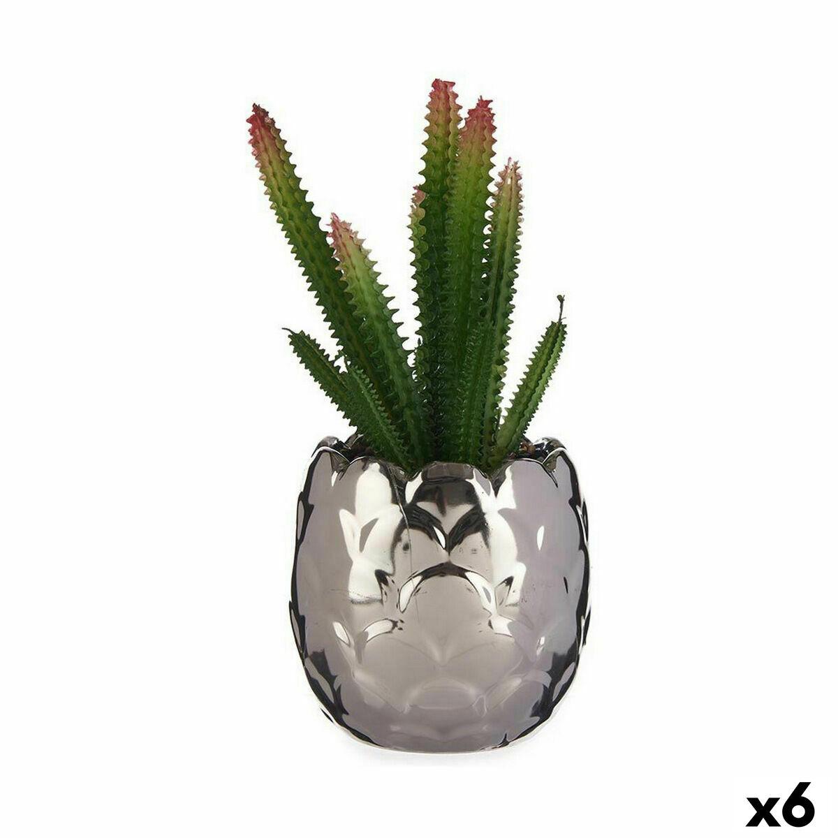 Dekorativ plante Kaktus Keramik Plastik 10 x 20 x 10 cm (6 enheder) Dekorativ plante Kaktus Keramik Plastik 10 x 20 x 10 cm (6 enheder)