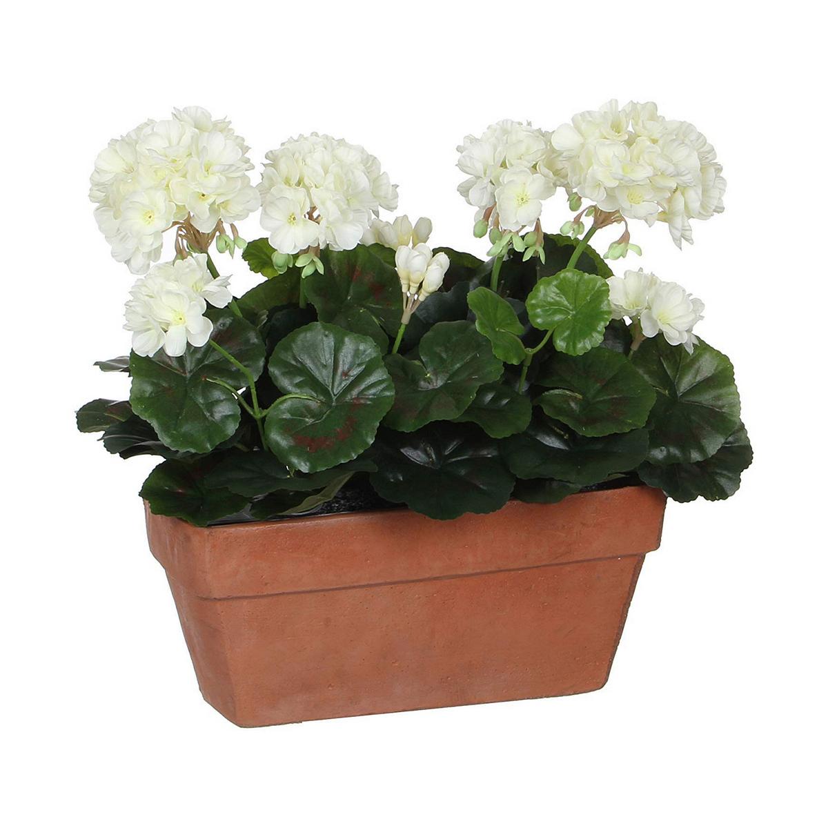 Dekorativ plante Mica Decorations Keramik Hvid Gul PVC Geranium (29 x 13 x 40 cm) Dekorativ plante Mica Decorations Keramik Hvid Gul PVC Geranium (29 x 13 x 40 cm)