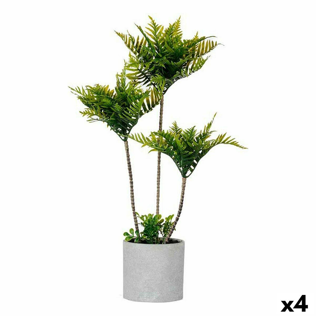 Dekorativ plante Palmera 20 x 70 x 20 cm Grå Cement Grøn Plastik (4 enheder) Dekorativ plante Palmera 20 x 70 x 20 cm Grå Cement Grøn Plastik (4 enheder)