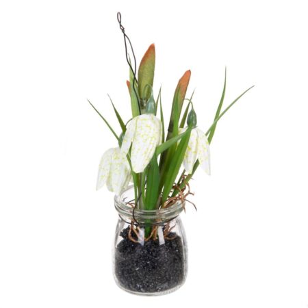 Dekorativ plante Polyester Polyetylen Jern 7 x 7 x 20 cm