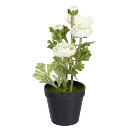 Dekorativ plante Polyester Polyetylen Jern Blomst 12,5 x 12,5 x 37 cm