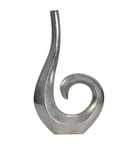 Dekorativ vase 47 cm aluminium sølv spiral blomstervase moderne lille, ekstravagant dekorativ vase til blomster, aluminium bordvase boligindretning borddekoration håndlavet