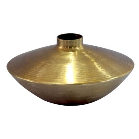 Dekorativ vase i aluminium - 35 cm - Guldfarvet - Håndlavet