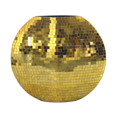 Dekorativ vase i metal - 40 cm - Guld - Håndlavet