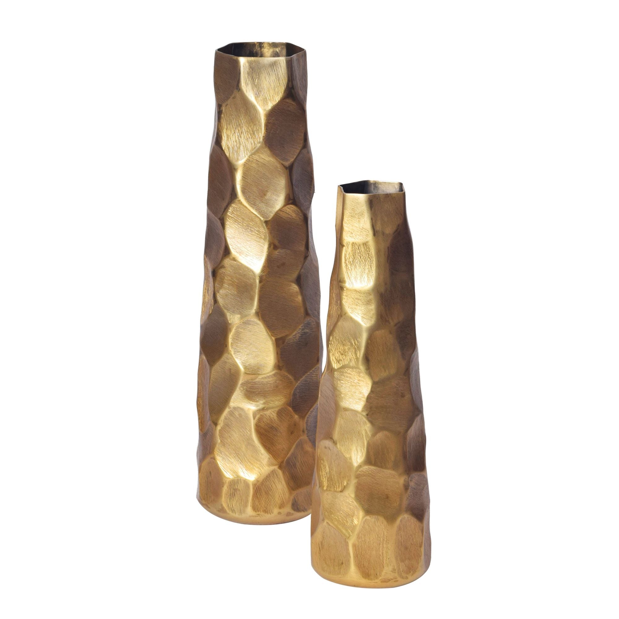 Dekorativ vase sæt med 2 aluminium guld blomstervaser,håndlavet Dekorativ vase sæt med 2 aluminium guld blomstervaser,håndlavet