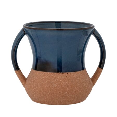 Devi Vase, Blå, Stentøj - Blue