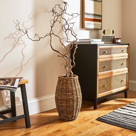 Dorma Kobo Wicker Vase Grey