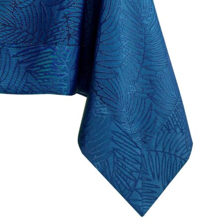 Dug AmeliaHome Gaia - indigo, præget plante, 140×300 cm
