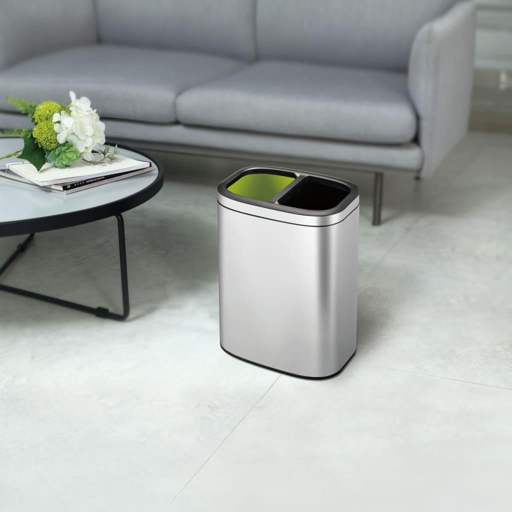 EKO affaldsspand OLI-Cube 2x10 l mat sølvfarvet EKO affaldsspand OLI-Cube 2x10 l mat sølvfarvet