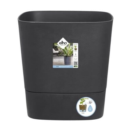 ELHO - Blomkruka - Greensense Aqua Care Square 38 - Kolgrå - Inomhus/Utomhus - ⌀ 38 x H 38,9 cm
